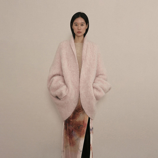 现货 粉色针织廓形外套 Piacevole 25AW DOUBLEBOO