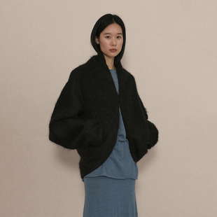 现货 黑色毛呢外套 Piacevole 25AW DOUBLEBOO