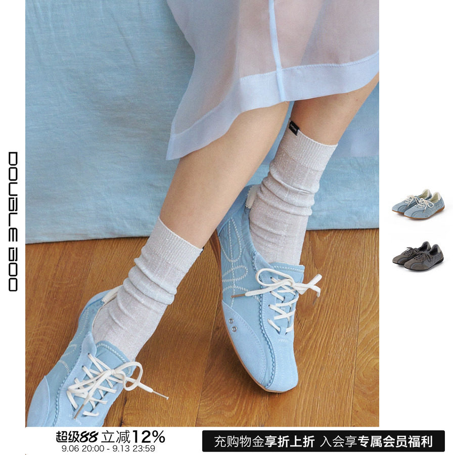 【现货】KHIHO 26SS 春夏新款锯齿边抽褶休闲鞋 DOUBLEBOO图片