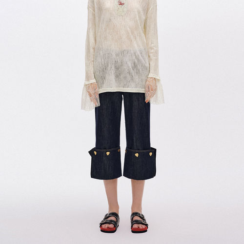 【现货】ICE DUST 26SS 春夏新款钉扣七分裤 DOUBLEBOO