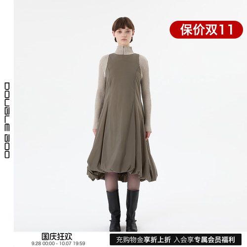 【现货】AMOMENTO 25AW 带胸垫立体廓形连衣裙 DOUBLEBOO