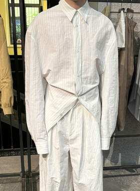 【现货】HED MAYNER 25SS 条纹白色衬衫 DOUBLEBOO