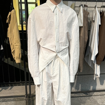 【现货】HED MAYNER 25SS 条纹白色衬衫 DOUBLEBOO