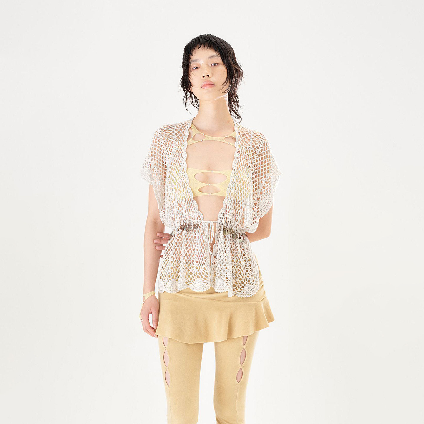 【现货】RUIBUILT 26SS 手钩贝壳装饰开衫 DOUBLEBOO