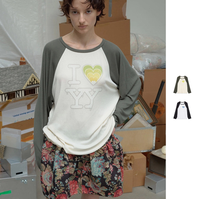 【现货】OPEN YY 26PS 爱心YY插肩袖T恤 DOUBLEBOO