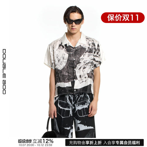 【现货】MARRKNULL 26SS 春夏新款印花短袖衬衫 DOUBLEBOO