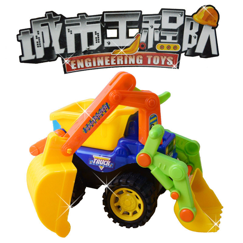 儿童大号加厚沙滩男女童卡通惯性仿真工程车城市工程队挖土机模型,玩具/童车/益智/积木/模型,惯性/回力/滑行玩具,淘宝优惠券,粉丝福利购,淘宝优惠卷