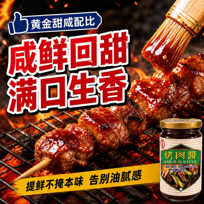 台湾进口金兰烤肉酱240g韩国韩式烧烤酱蘸酱香辣味蜜汁蘸料腌肉酱