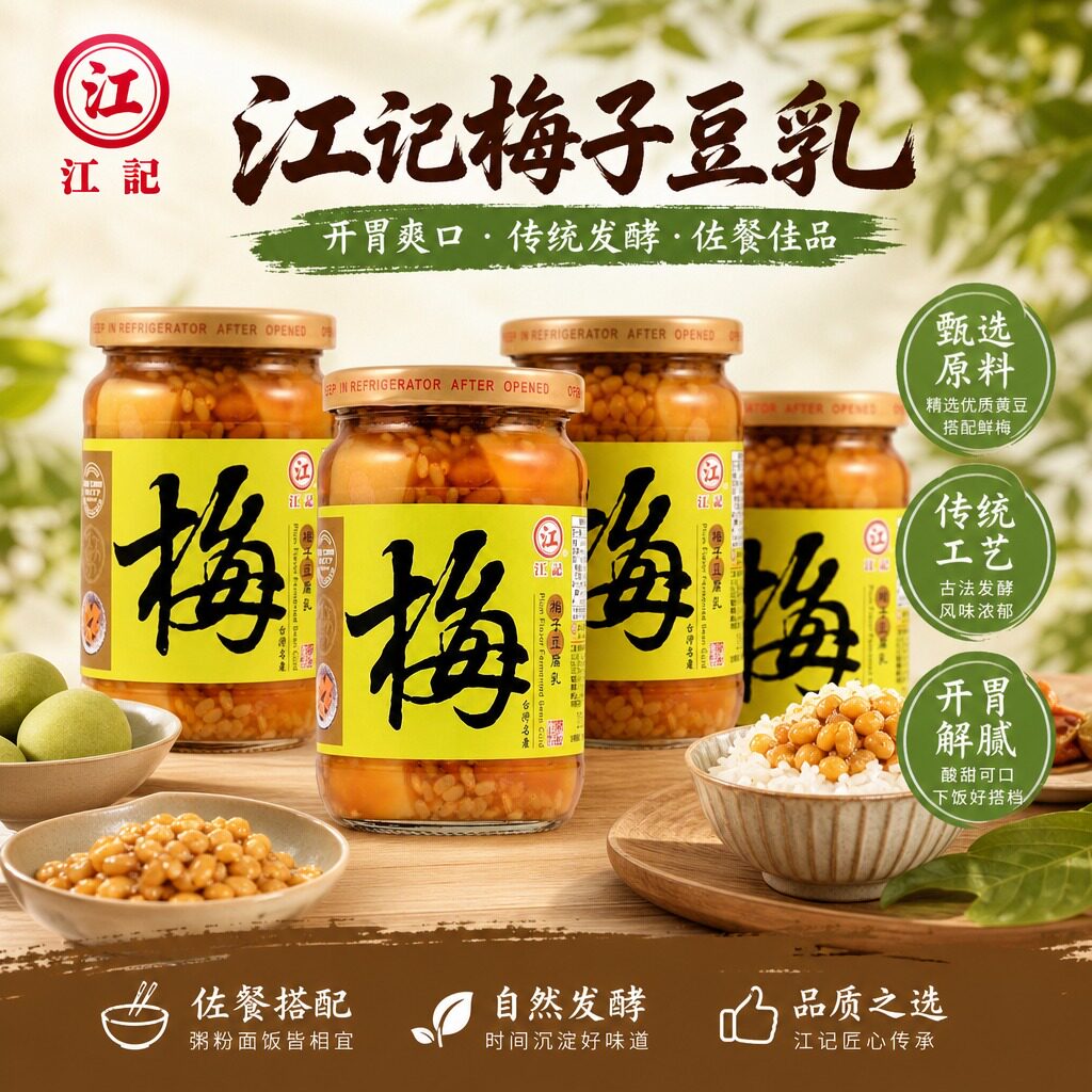 正宗台湾原装江记甜酒豆腐乳梅子米浆红曲酒酿辣豆瓣芋头豆腐乳