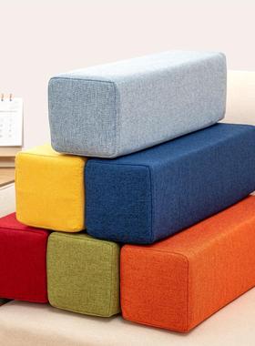 实木沙发扶手枕靠枕两侧边长方形缝隙填塞硬海绵垫中式罗汉床枕头