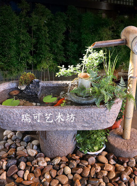 鱼缸喷泉玄关落地造景流水摆件