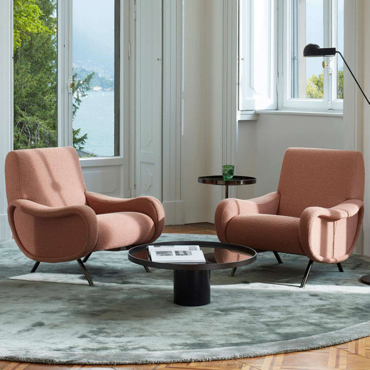 时尚布艺意式极简单人沙发休闲椅