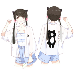 宅漫 月色真美line聊天表情包 和风羽织薄外套雪纺防晒衣 二次元