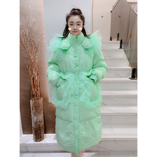 羽绒服女冬新款韩版甜美重工连帽收腰显瘦超仙鸭绒保暖洋气外套潮