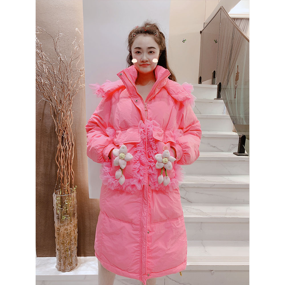 重工连帽收腰显瘦鸭绒外套羽绒服