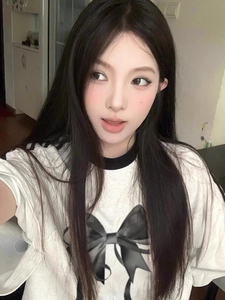 T0985-P25 抖音三杠条纹纯棉T恤 简约蝴蝶结印花T图片