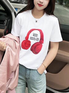T0930-P25 白色短袖T恤女2025夏季新款设计感百搭上衣图片
