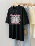 T0390-P30甜妹减龄穿搭春夏新款猫咪印花纯棉短袖T恤女宽松韩版，女装T恤，星座617A-2
