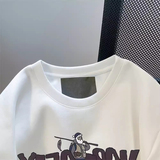 T038-P25复古美式字母设计纯棉T情侣款宽松短袖t恤，女装T恤，星座617A-2