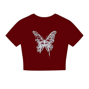 T0059-P35 24短款甜妹春夏修身短袖短T恤图片
