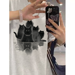 T0277-P25 美式复古卡通印花纯棉T  春夏新款纯棉短袖T恤图片