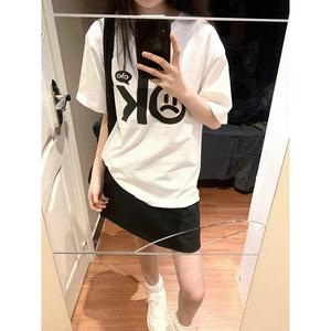 T049-P25春夏新款纯棉短袖T恤潮24新款字母简约设计全棉T