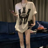 T0218-P25抖音落肩宽松版型纯棉短袖T恤印花款潮，女装T恤，星座617A-2