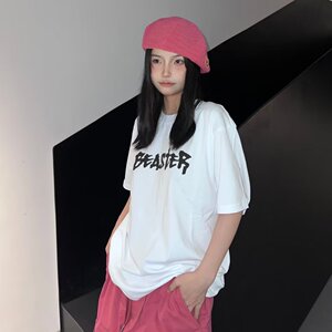T0928-P25 2025夏天精梳紧密高级感宽松字母印花短袖T恤图片
