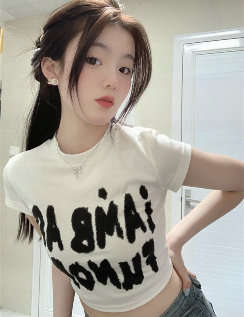 T0073-P35纯欲辣妹短款短袖t恤女夏季半袖上衣，女装T恤，星座617A-2