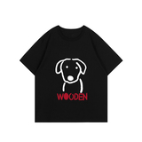 T067-P25抖音春夏新款纯棉短袖T恤女简约简笔画狗狗印花T，女装T恤，星座617A-2