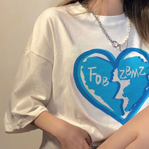 T084-P25 纯棉短袖T恤 宽松百搭美式潮牌男女同款休闲上衣图片