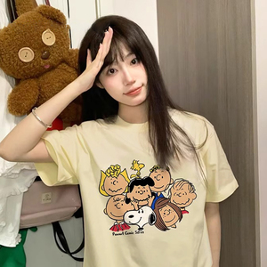 T064-P252024抖音春夏新款纯棉短袖T恤女,女夏季时尚搭配图片