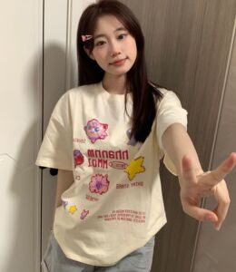 M366-P30 新款纯棉短袖t恤女印花 男女宽松百搭图片