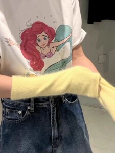 T0167-P25 人鱼公主童话世界卡通印花纯棉短袖 夏装T恤女图片