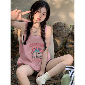 TB0978-P25  春夏季宽松纯棉印花无袖背心女图片