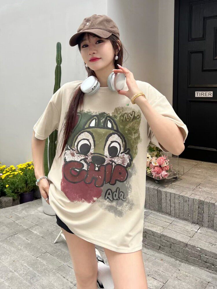 T0224-P25大码短袖圆领t恤女夏季胖mm显瘦遮肚子半袖上衣潮t,女装T恤,星座617A-2