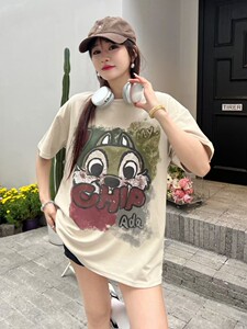 T0224-P25 大码短袖 圆领t恤女夏季胖mm显瘦遮肚子半袖上衣潮t图片