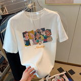 T0197-P25春夏短袖T恤女2025新款迪士尼公主纯棉印花上衣，女装T恤，星座617A-2