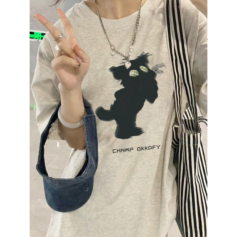 T0956-P25趣味卡通印花纯棉T男女款百搭宽松纯棉短袖t恤,女装T恤,星座617A-2