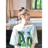 T0258-P25美式复古字母设计潮纯棉印花短袖t恤宽松韩版大码上衣，女装T恤，星座617A-2