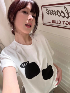 T0979-P25 小众设计印花款T恤 2025新款春夏短袖宽松到5XL图片