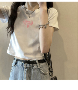 T00996-P35 S-XL码短款修身短袖T恤女夏装上衣图片