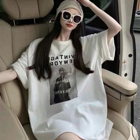 T0371-P30夏季女装休闲款短袖T恤宽松胖mm遮肚子上衣潮,女装T恤,星座617A-2