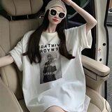 T0371-P30夏季女装休闲款短袖T恤宽松胖mm遮肚子上衣潮，女装T恤，星座617A-2