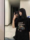 T0196-P252025春夏抖音落肩宽松版型纯棉短袖T恤印花情侣款，女装T恤，星座617A-2