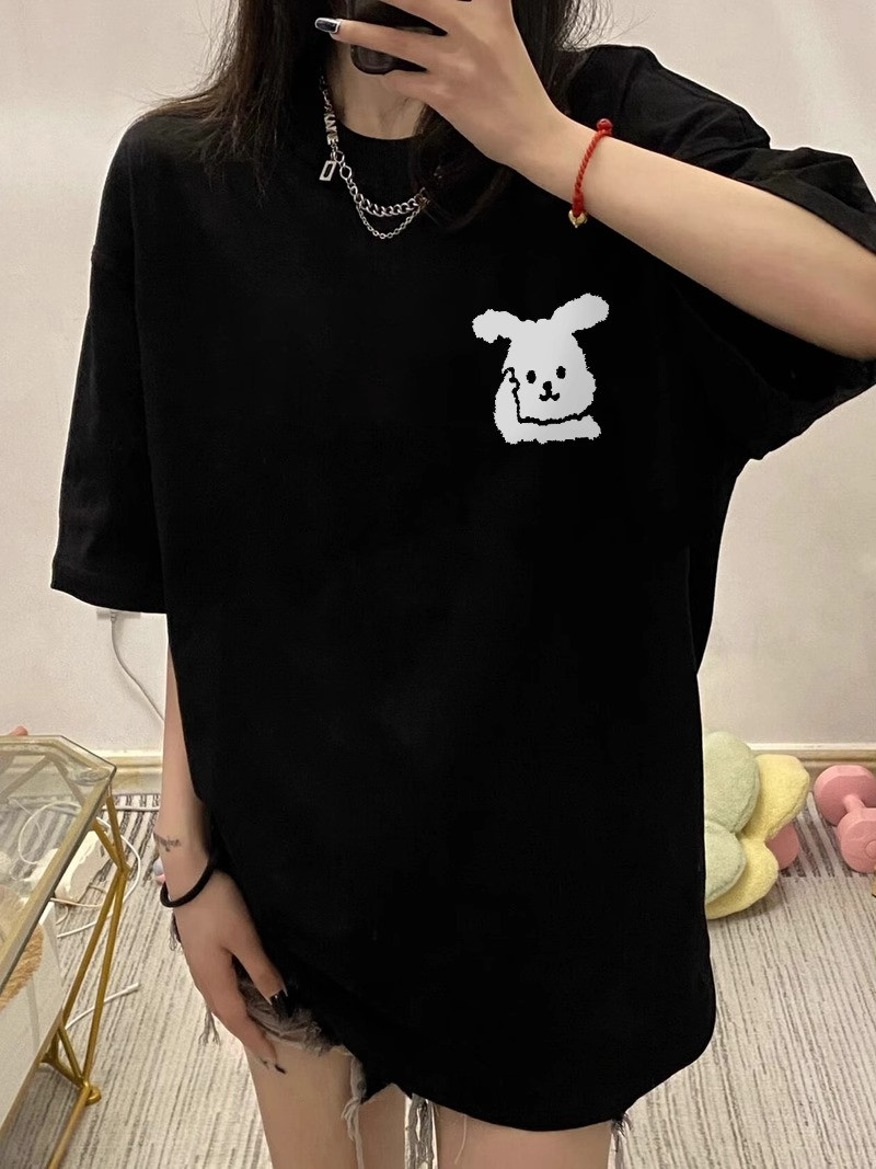 T0344-P2524春夏纯棉圆领短袖T思想兔可爱趣味印花情侣宽松款,男装T恤,星座617A-2