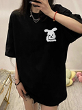 T0344-P2524春夏纯棉圆领短袖T思想兔可爱趣味印花情侣宽松款，男装T恤，星座617A-2
