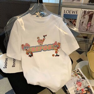 T0156-P25 美式潮牌男女休闲夏季上衣 短袖T恤宽松百搭图片