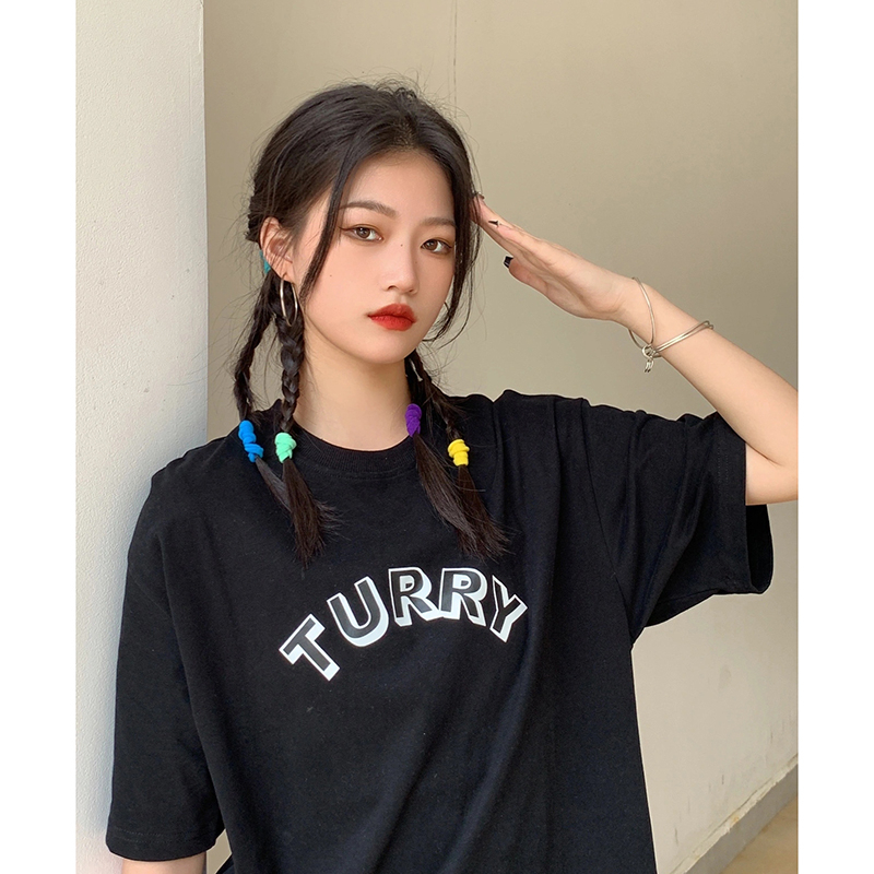 T0112-P25新款设计感印花休闲百搭半袖ins上衣潮圆领T恤夏装，女装T恤，星座617A-2