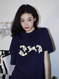 T0328-P25夏季新款港味宽松显瘦休百搭上衣印花圆领短袖T恤女春，女装T恤，星座617A-2